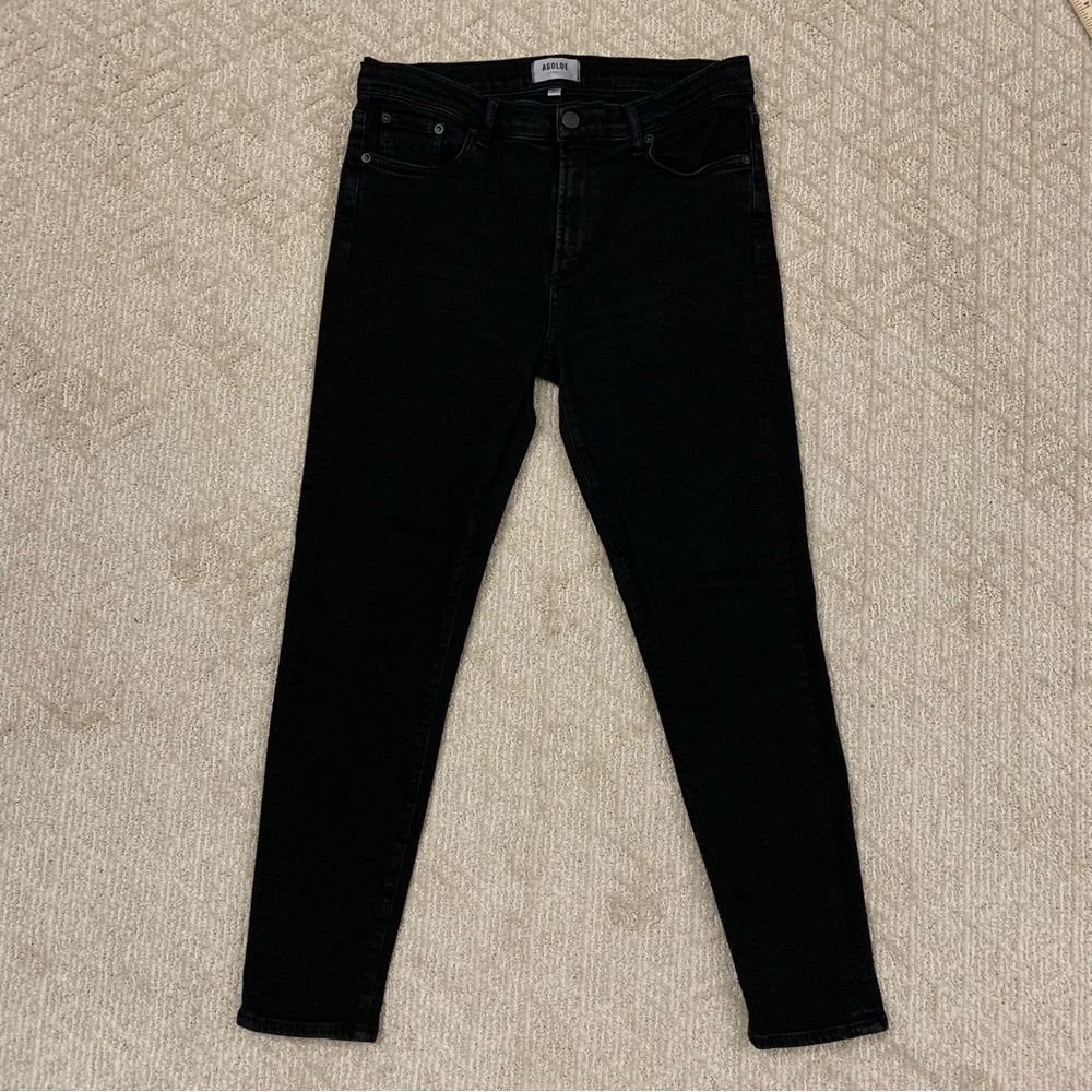 Agolde skinny jeans Women's size 31 Jet Black classic Denim Y2k